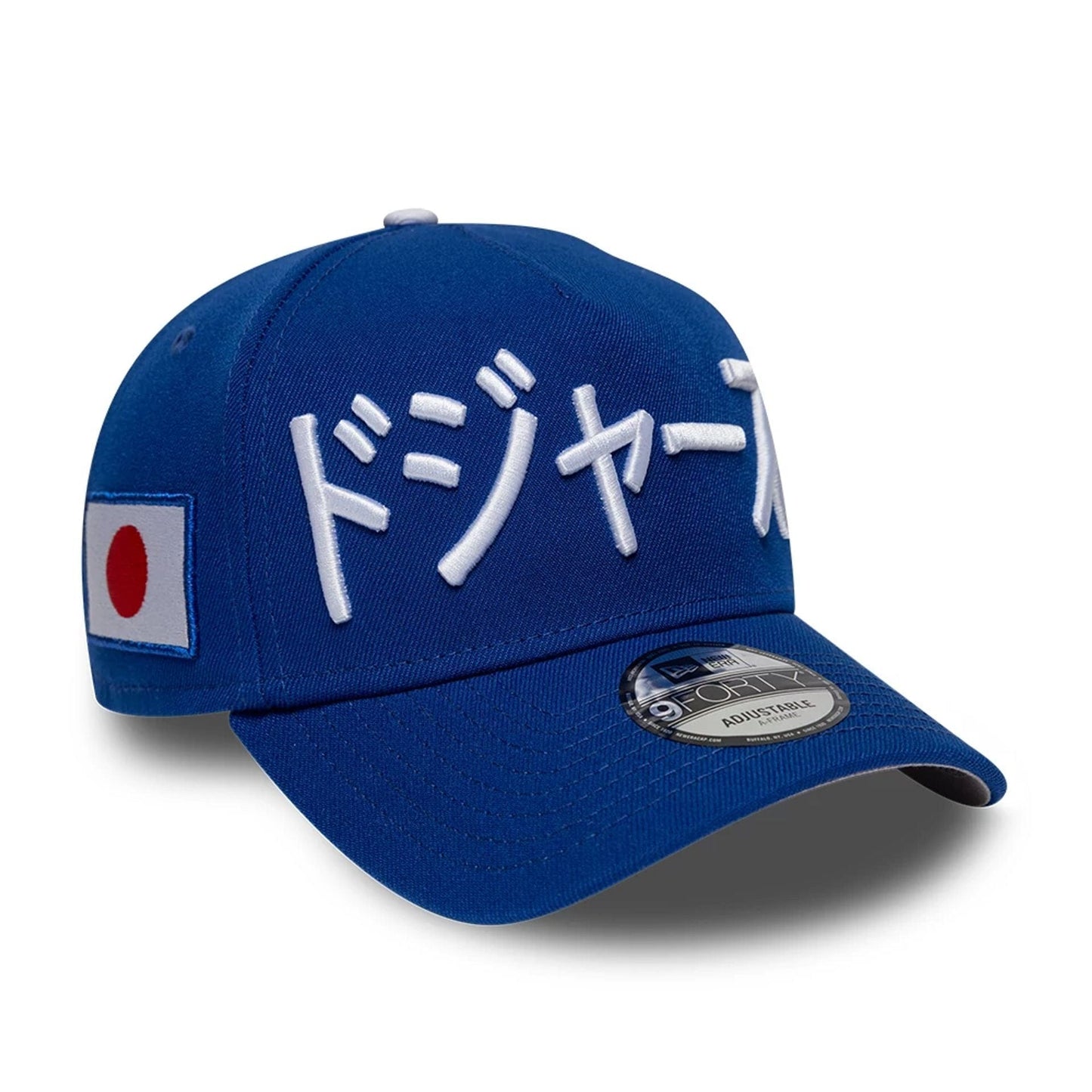 Pictured is this MLB Kanji Japan Flag LA Dodgers 9FORTY A-Frame cap in blue. 1