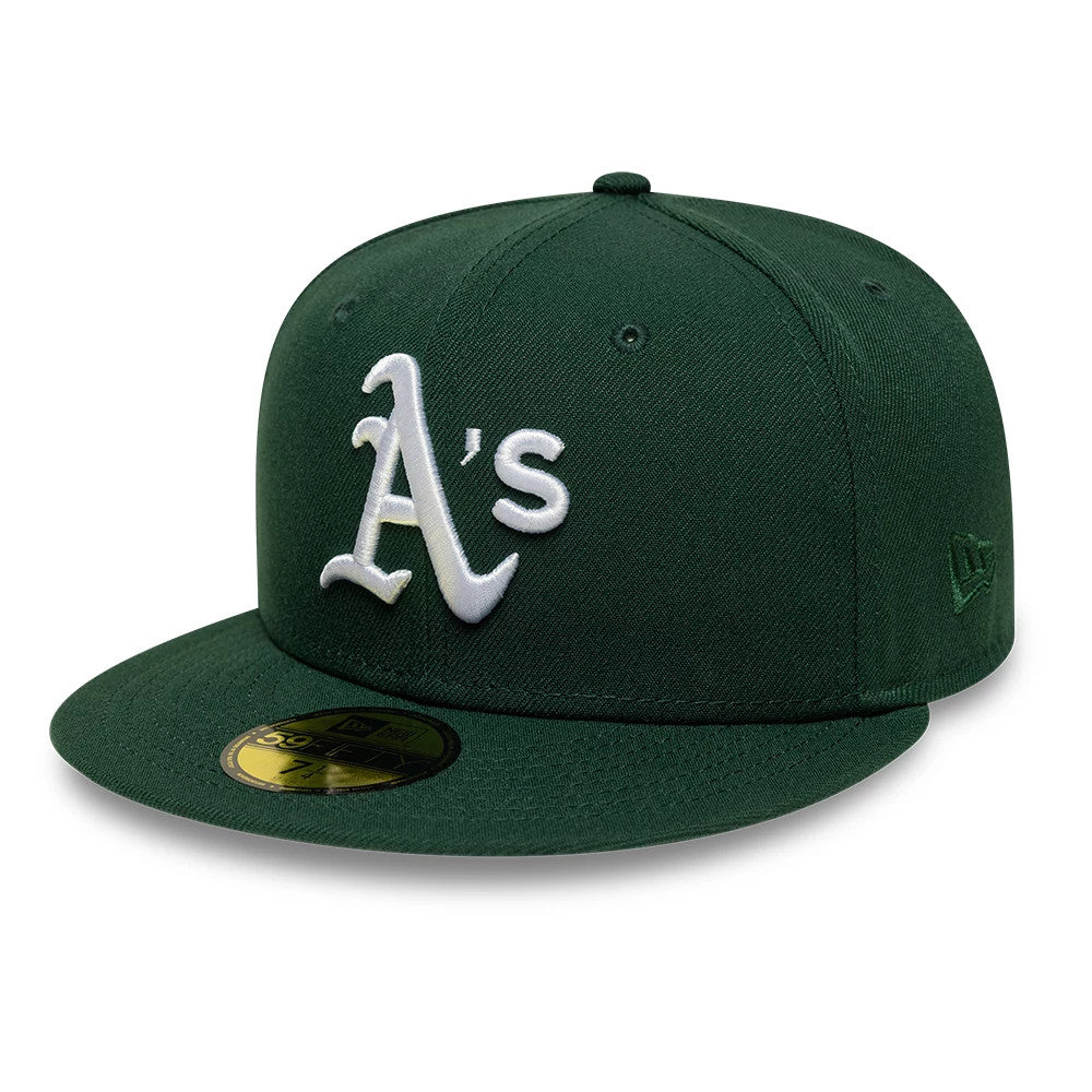 Pictured is this MLB Athletics 59FIFTY Fitted cap in dark green. 1