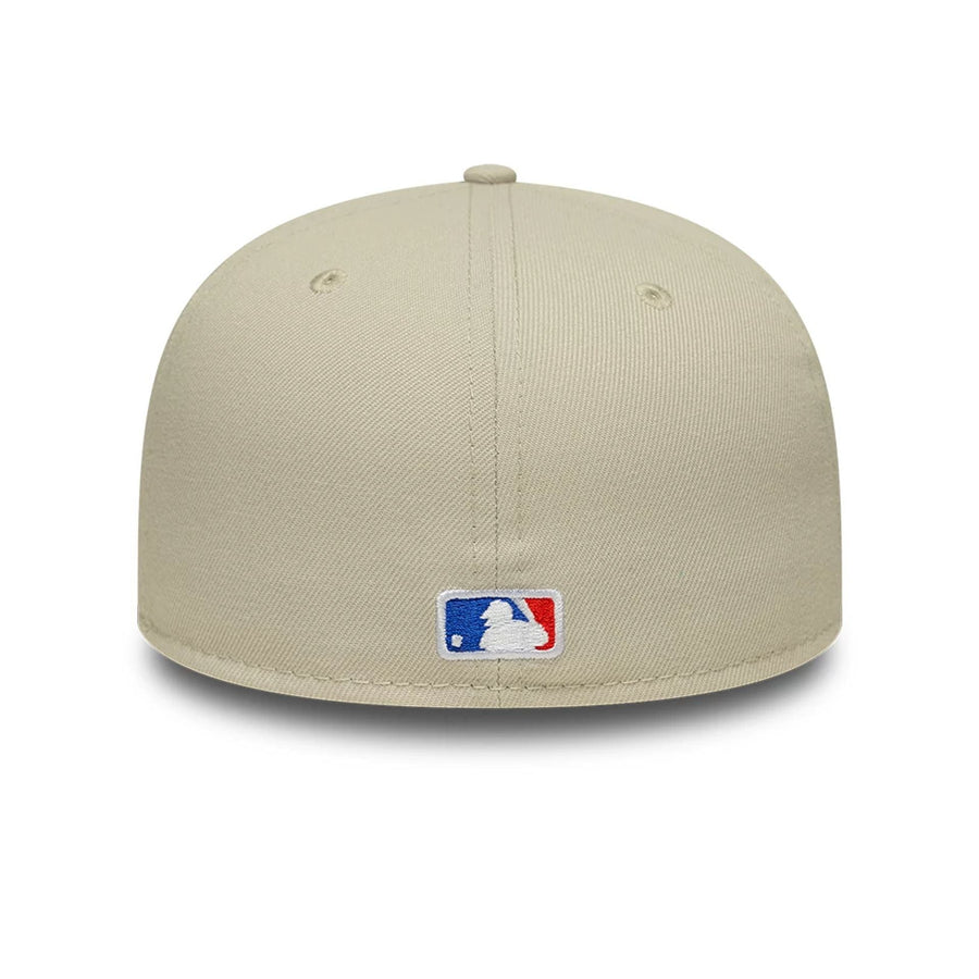 Pictured is this MLB Atlanta Braves 59FIFTY Fitted cap in beige. 5