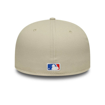 Pictured is this MLB Atlanta Braves 59FIFTY Fitted cap in cream. 5