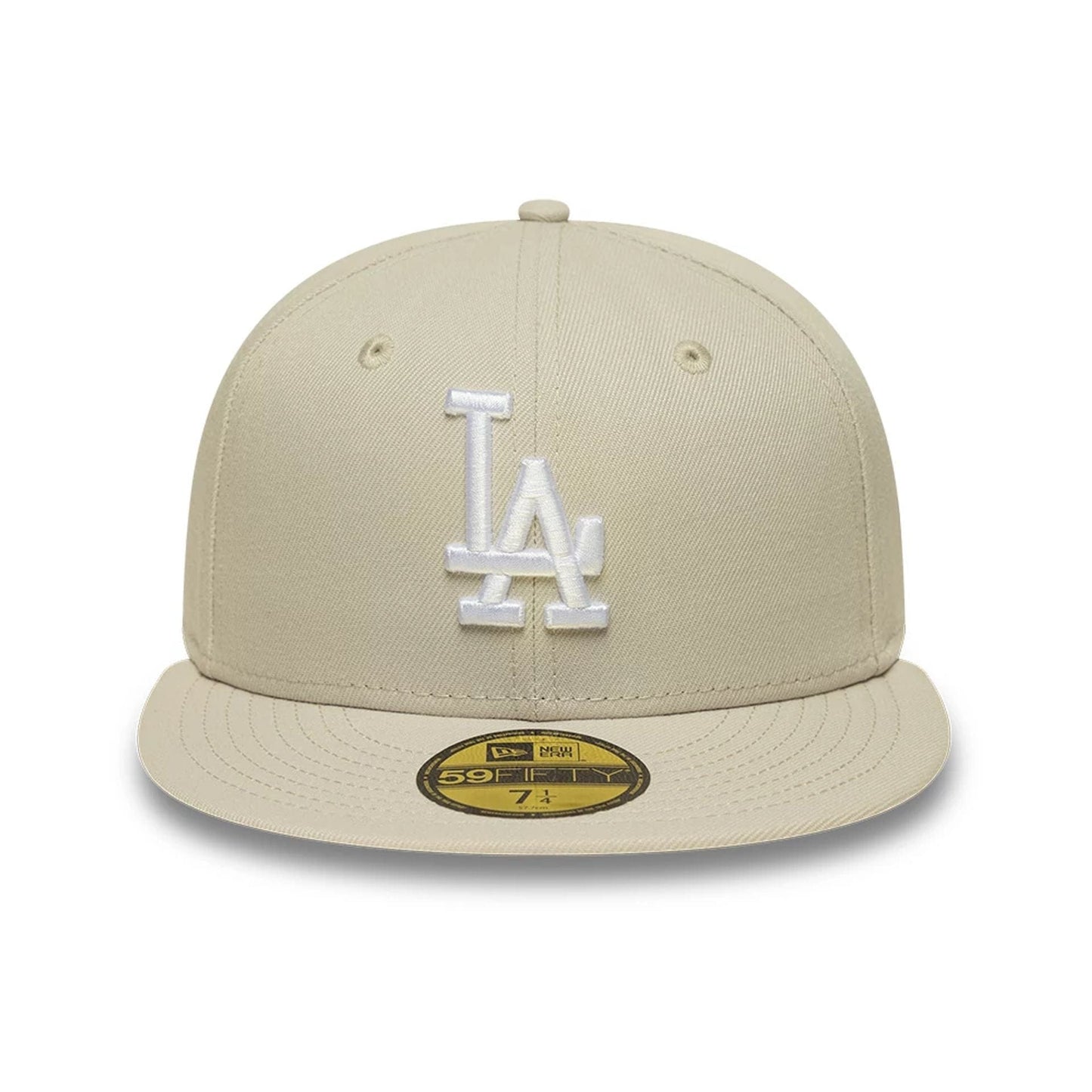 Pictured is this MLB LA Dodgers 59FIFTY Fitted cap in beige. 3