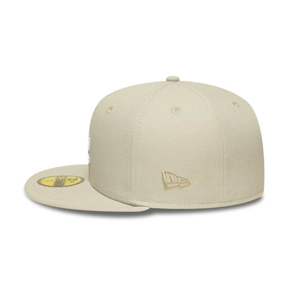 Pictured is this MLB LA Dodgers 59FIFTY Fitted cap in beige. 6