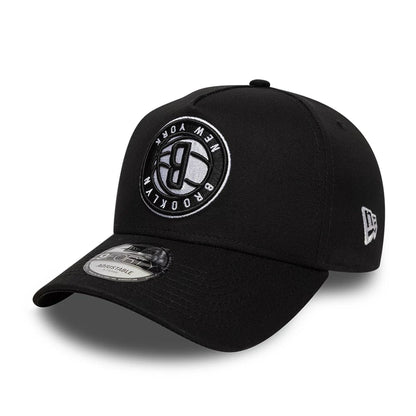 This is a Brooklyn Nets NBA Black 9FORTY A-Frame Adjustable Cap 1