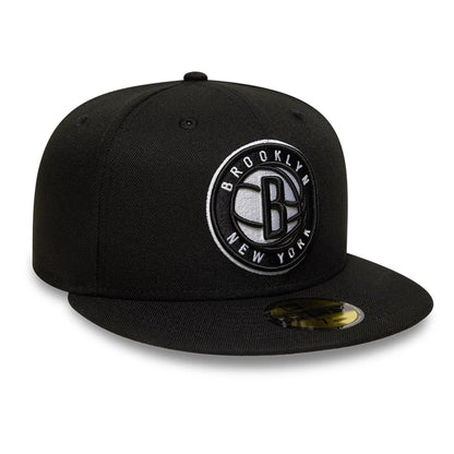 This is a Brooklyn Nets NBA Black 59FIFTY Fitted Cap 4