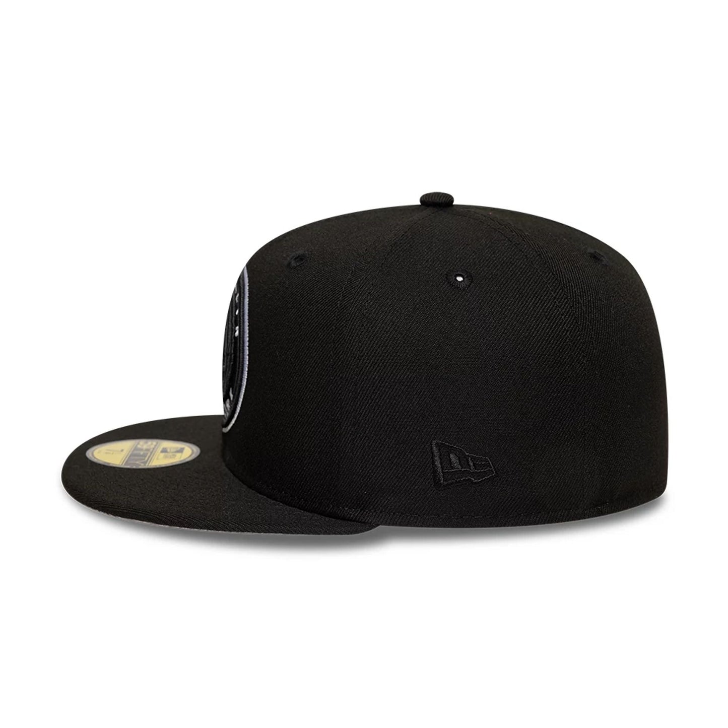 This is a Brooklyn Nets NBA Black 59FIFTY Fitted Cap 5
