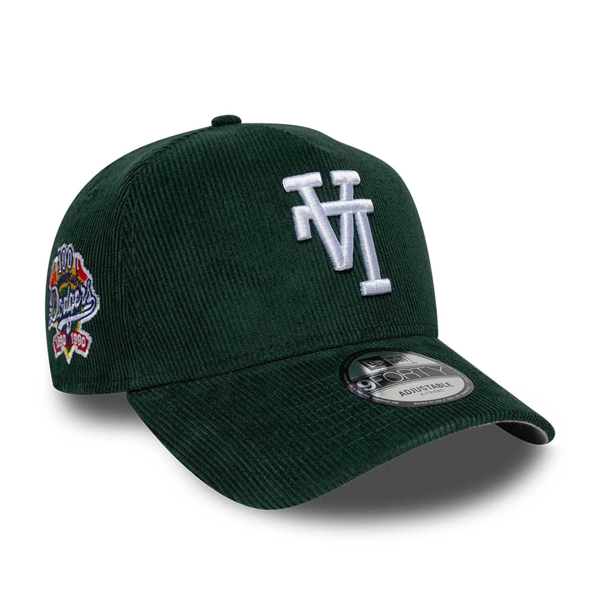 Pictured is this MLB Upside Down LA Dodgers 9FORTY A-Frame cap in dark green. 1