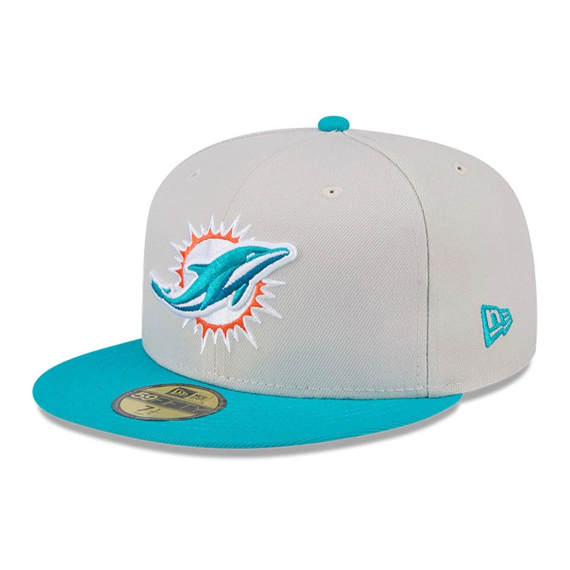 This is a Miami Dolphins NFL Grey 59FIFTY Fitted Cap 1