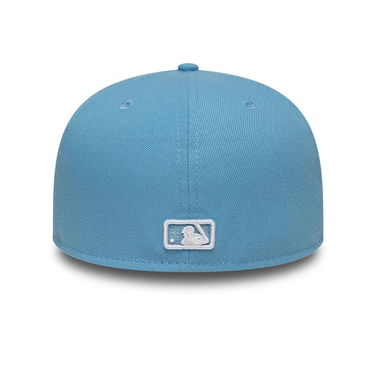 Pictured is this MLB Atlanta Braves 59FIFTY Fitted cap in pastel blue. 5