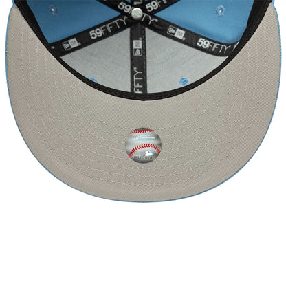 Pictured is this MLB Atlanta Braves 59FIFTY Fitted cap in pastel blue. 2