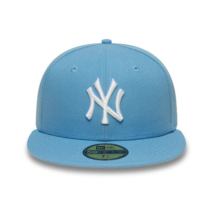 Pictured is this MLB New York Yankees 59FIFTY Fitted cap in pastel blue. 3