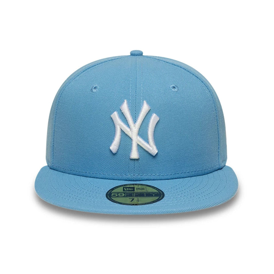 Pictured is this MLB New York Yankees 59FIFTY Fitted cap in pastel blue. 3