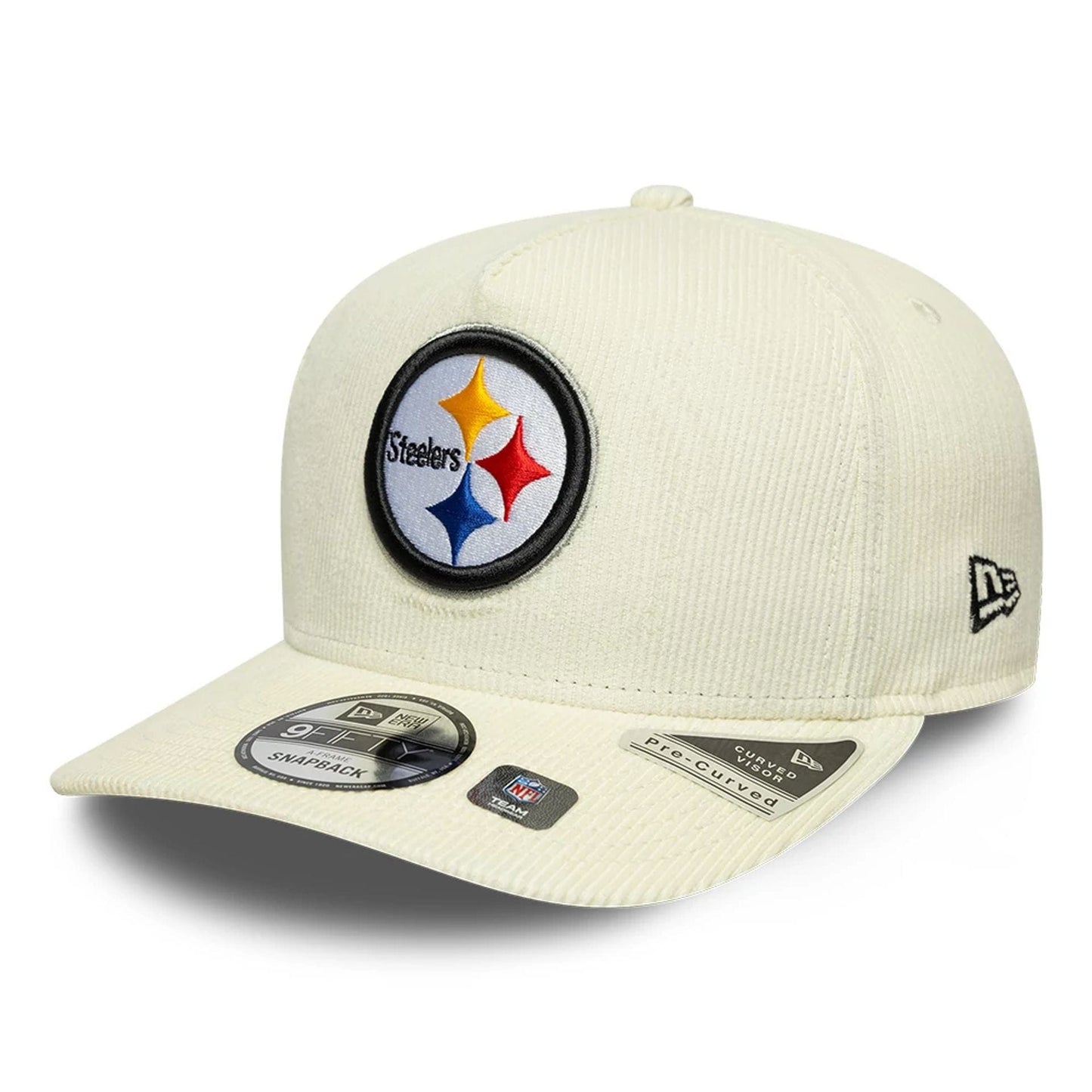 This is a Pittsburgh Steelers NFL Cream 9FIFTY A-Frame Snapback Adjustable Cap 1