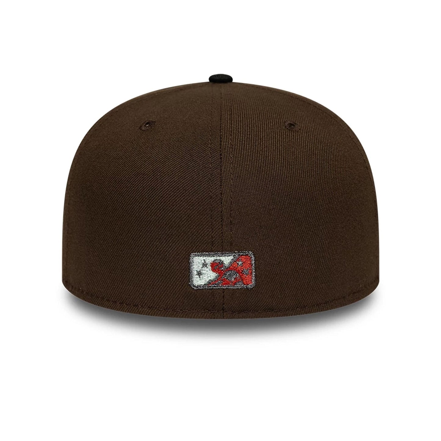 Pictured is this MiLB Pinwheel Lake Elsinore Storm 59FIFTY Fitted cap in dark brown. 5