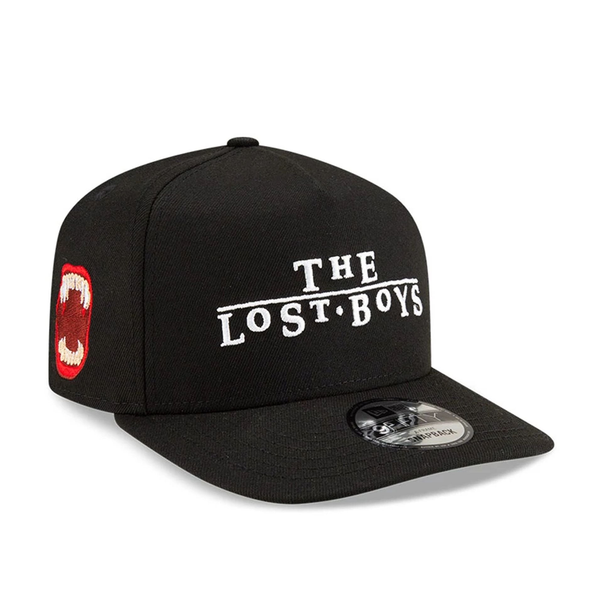 This is a The Lost Boys Warner Brothers Black 9FIFTY A-Frame Snapback Adjustable Cap 1