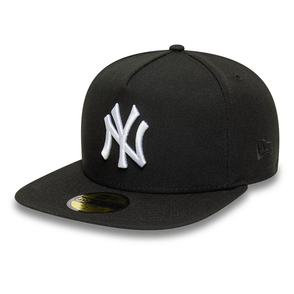This is a New York Yankees MLB Black 59FIFTY A-Frame Fitted Cap 1