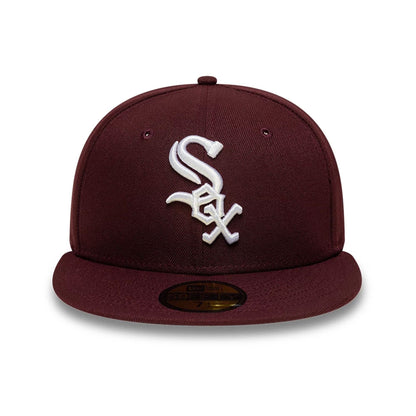 Pictured is this MLB Chicago White Sox 59FIFTY Fitted cap in dark purple. 3