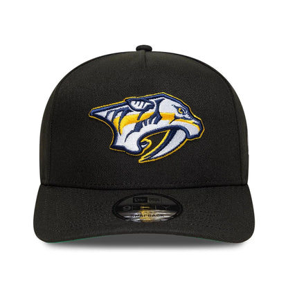 This is a Nashville Predators NHL Black 9FIFTY A-Frame Snapback Adjustable Cap 3