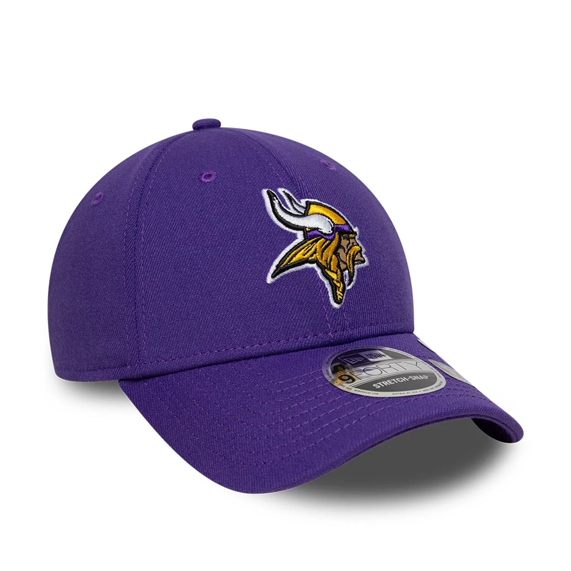 This is a Minnesota Vikings NFL Purple 9FORTY Stretch Snap Adjustable Cap 3