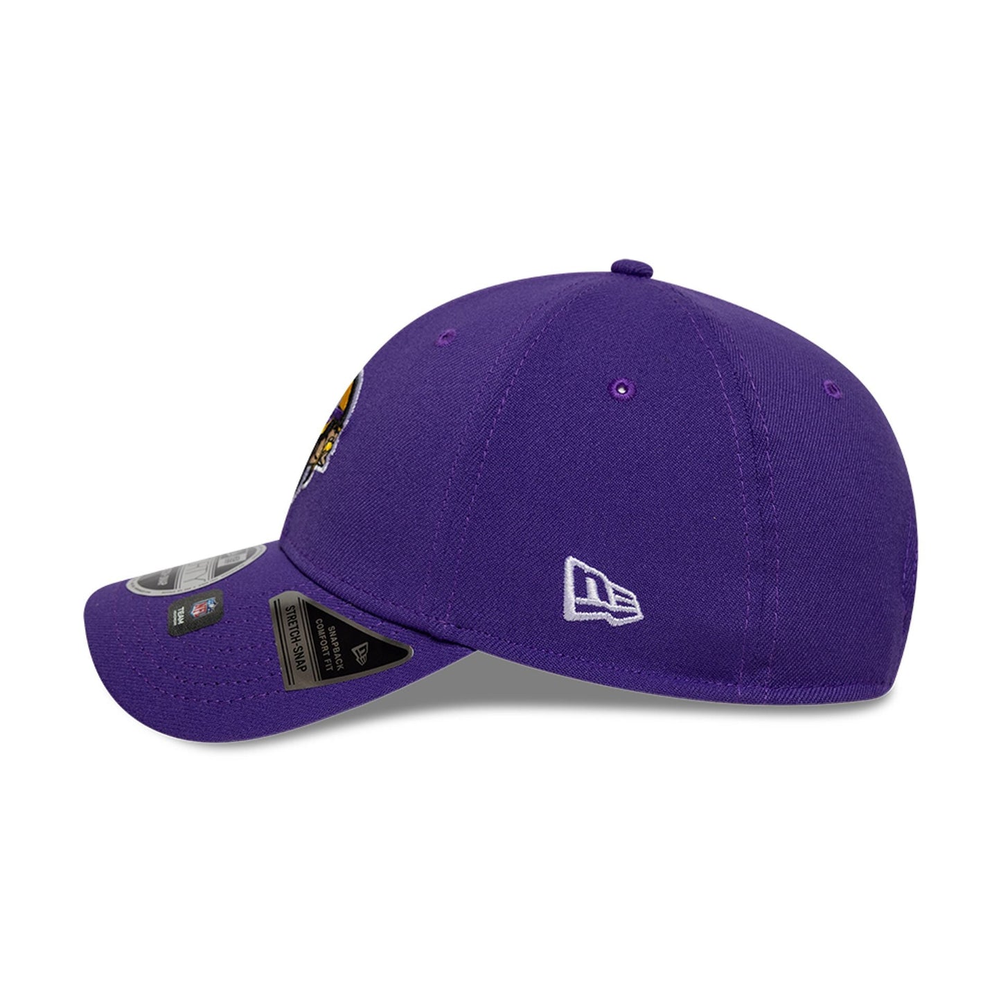 This is a Minnesota Vikings NFL Purple 9FORTY Stretch Snap Adjustable Cap 4