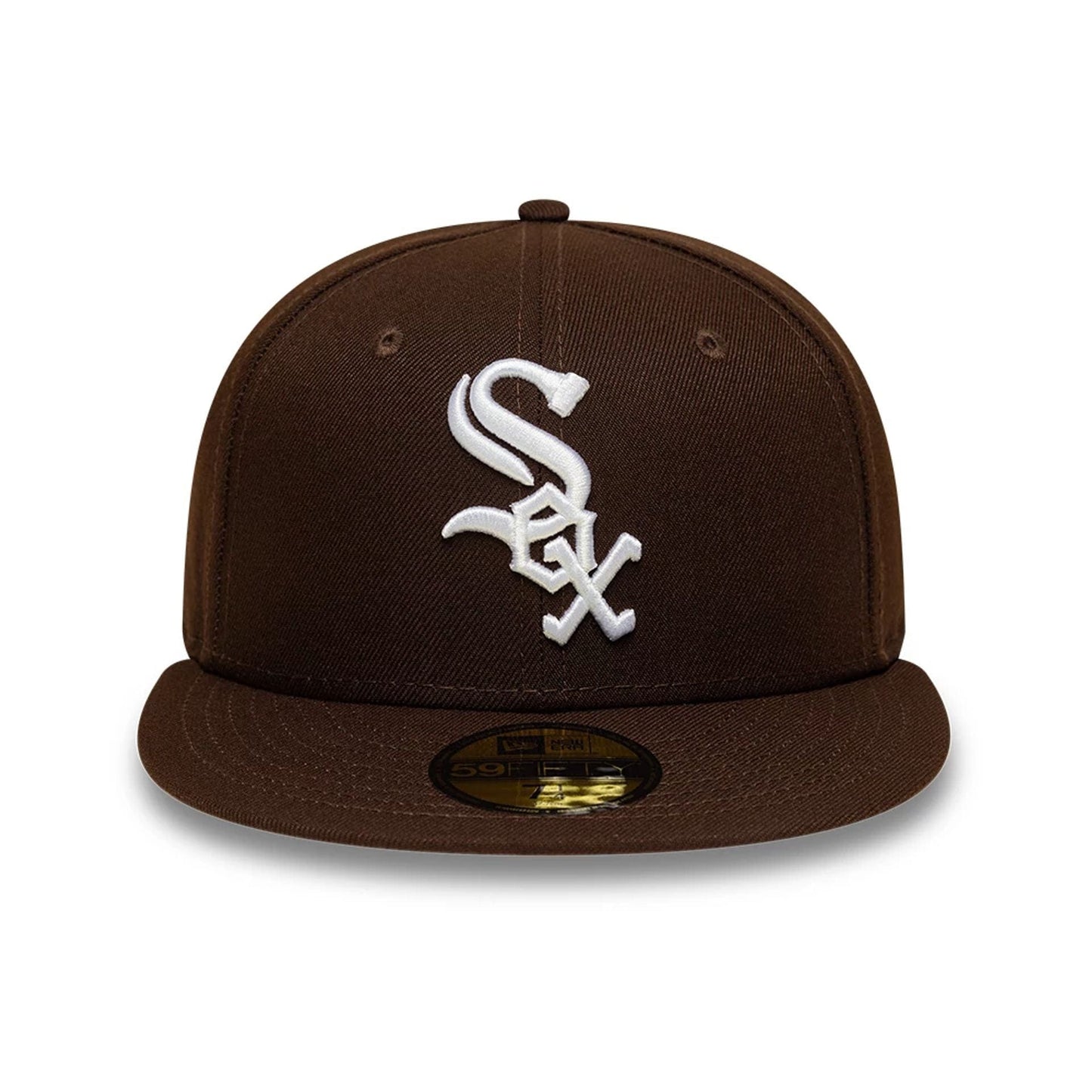 Pictured is this MLB Chicago White Sox 59FIFTY Fitted cap in dark brown. 3