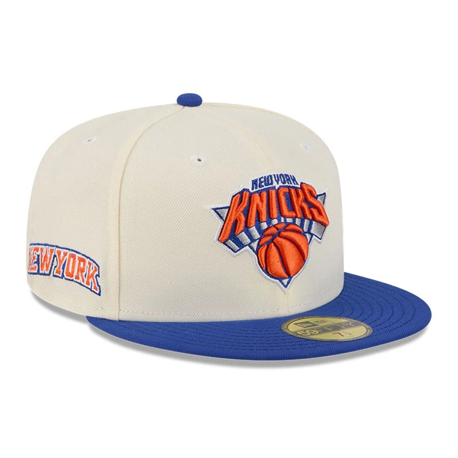 This is a New York Knicks NBA White 59FIFTY Fitted Cap 1