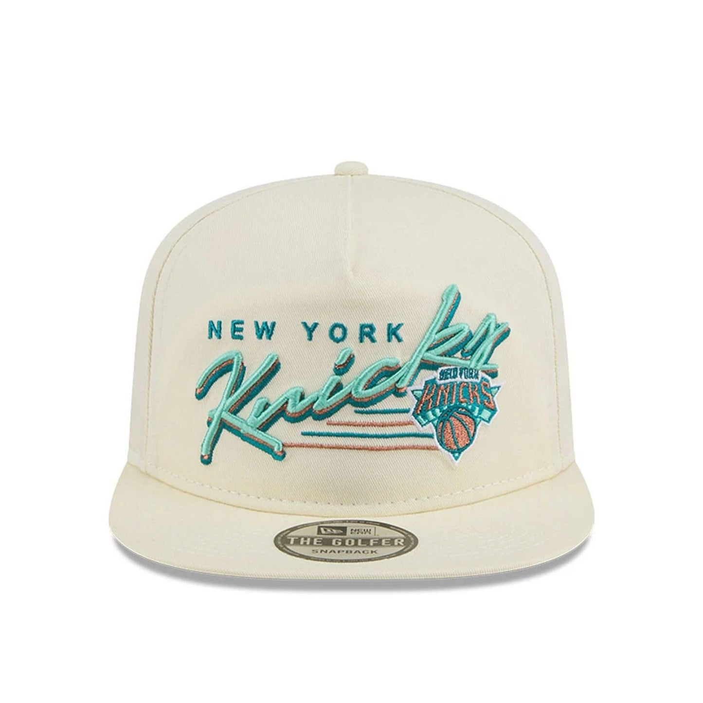 This is a New York Knicks NBA Cream Golfer Adjustable Cap 3