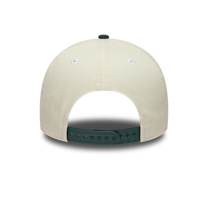 Pictured is this MLB World Series New York Yankees 9FORTY A-Frame cap in cream and dark green. 7