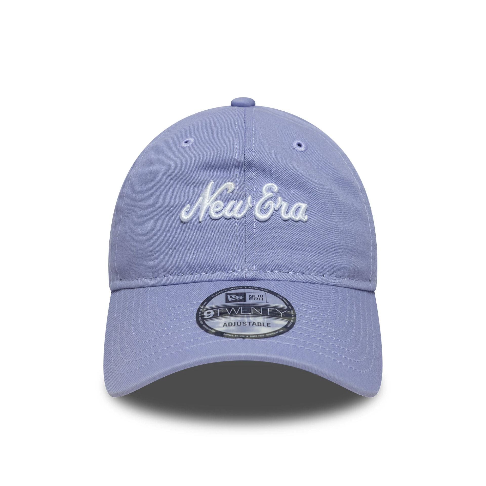 This is a New Era Heritage Script Pastel Purple 9TWENTY Adjustable Cap 2