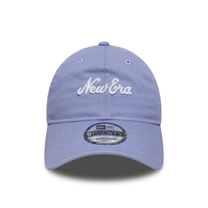 This is a New Era Heritage Script Pastel Purple 9TWENTY Adjustable Cap 2