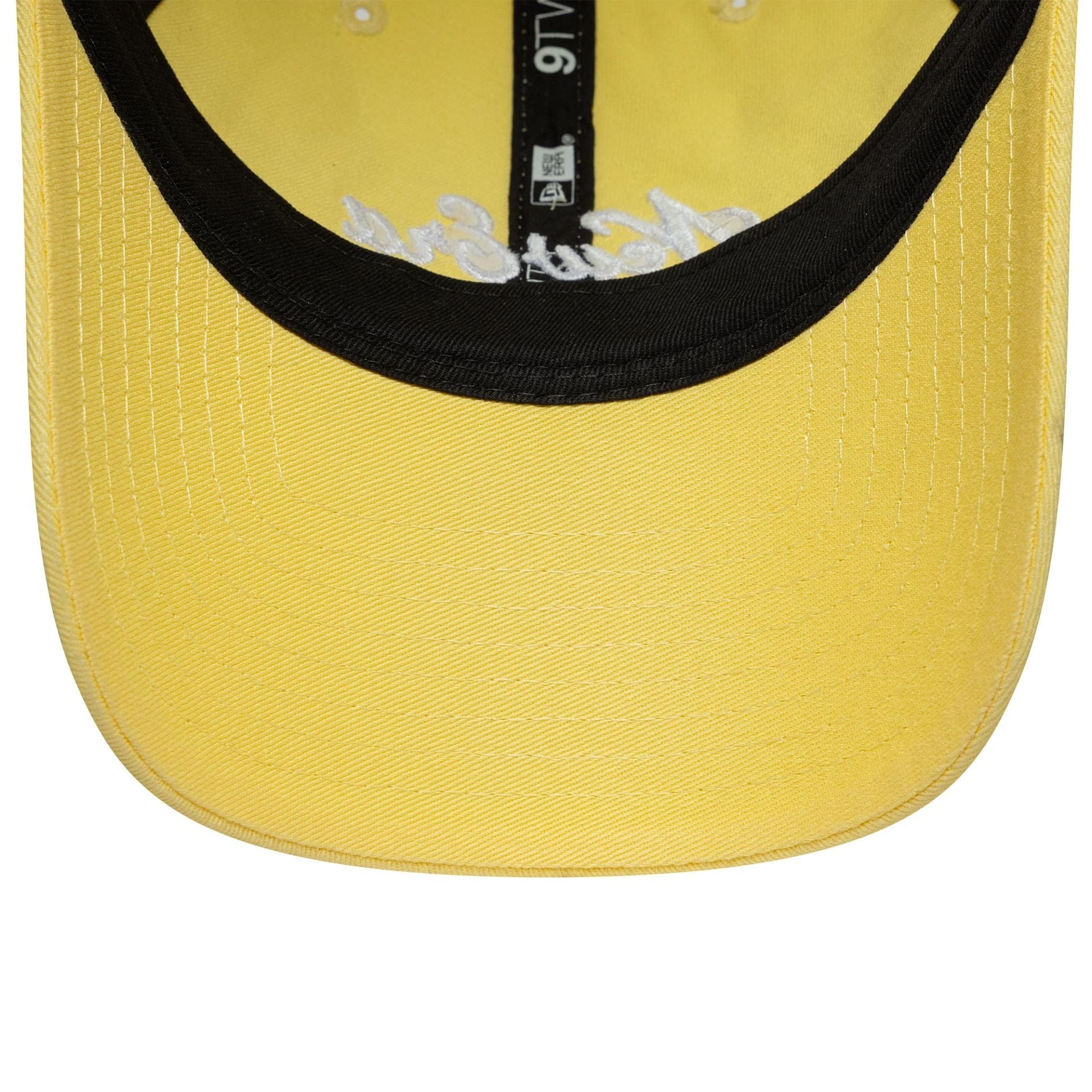 This is a New Era Heritage Script Pastel Yellow 9TWENTY Adjustable Cap 7