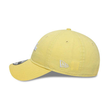 This is a New Era Heritage Script Pastel Yellow 9TWENTY Adjustable Cap 4