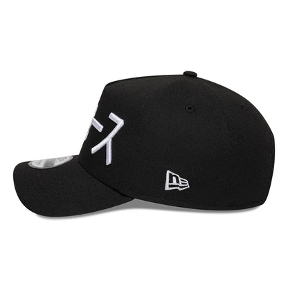 Pictured is this MLB Kanji LA Dodgers 9FORTY A-Frame Adjustable cap in black. 6