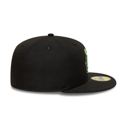 This is a LA Dodgers MLB Spider Black 59FIFTY Fitted Cap 6