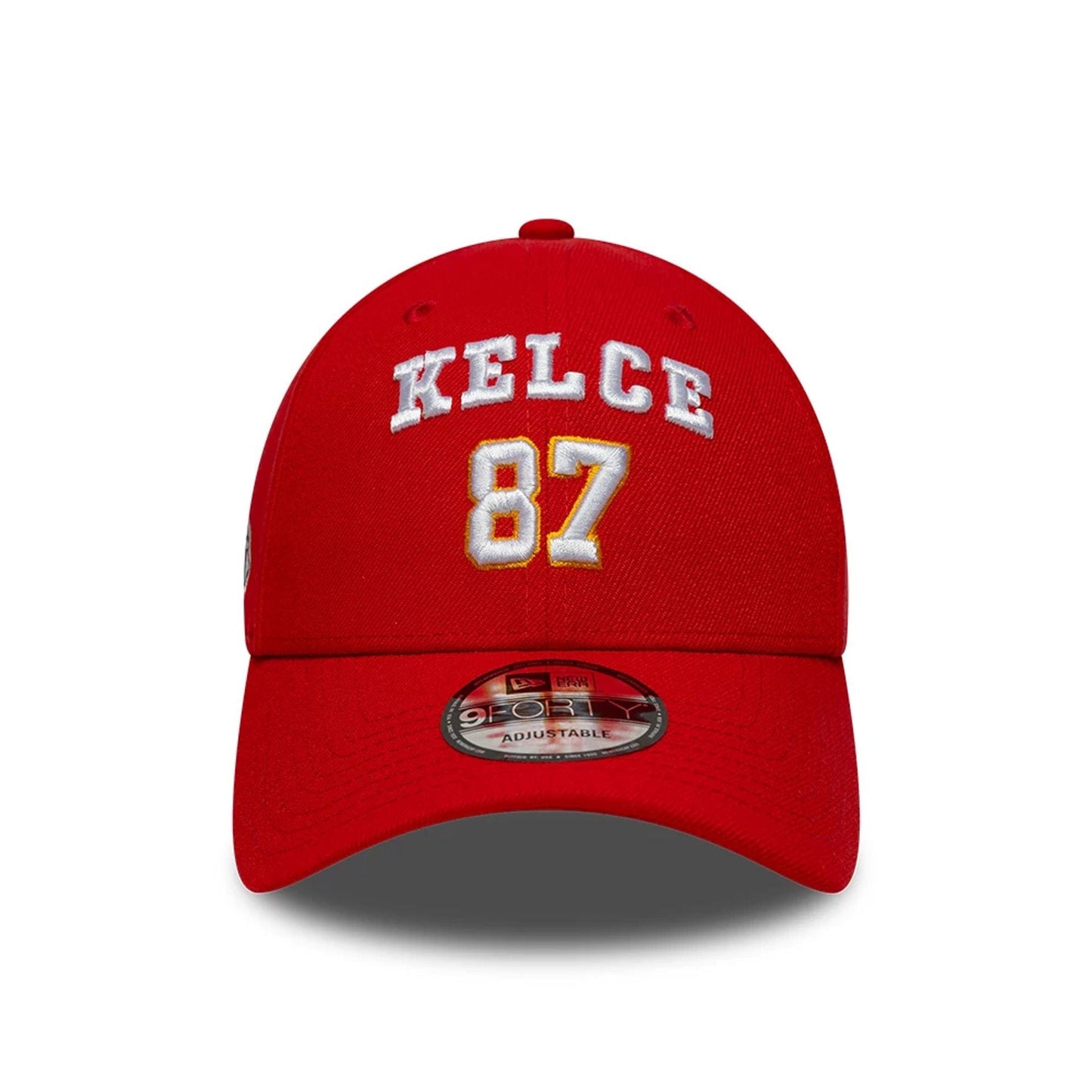 This is a Kansas City Chiefs NFL Travis Kelce Red 9FORTY Adjustable Cap 2