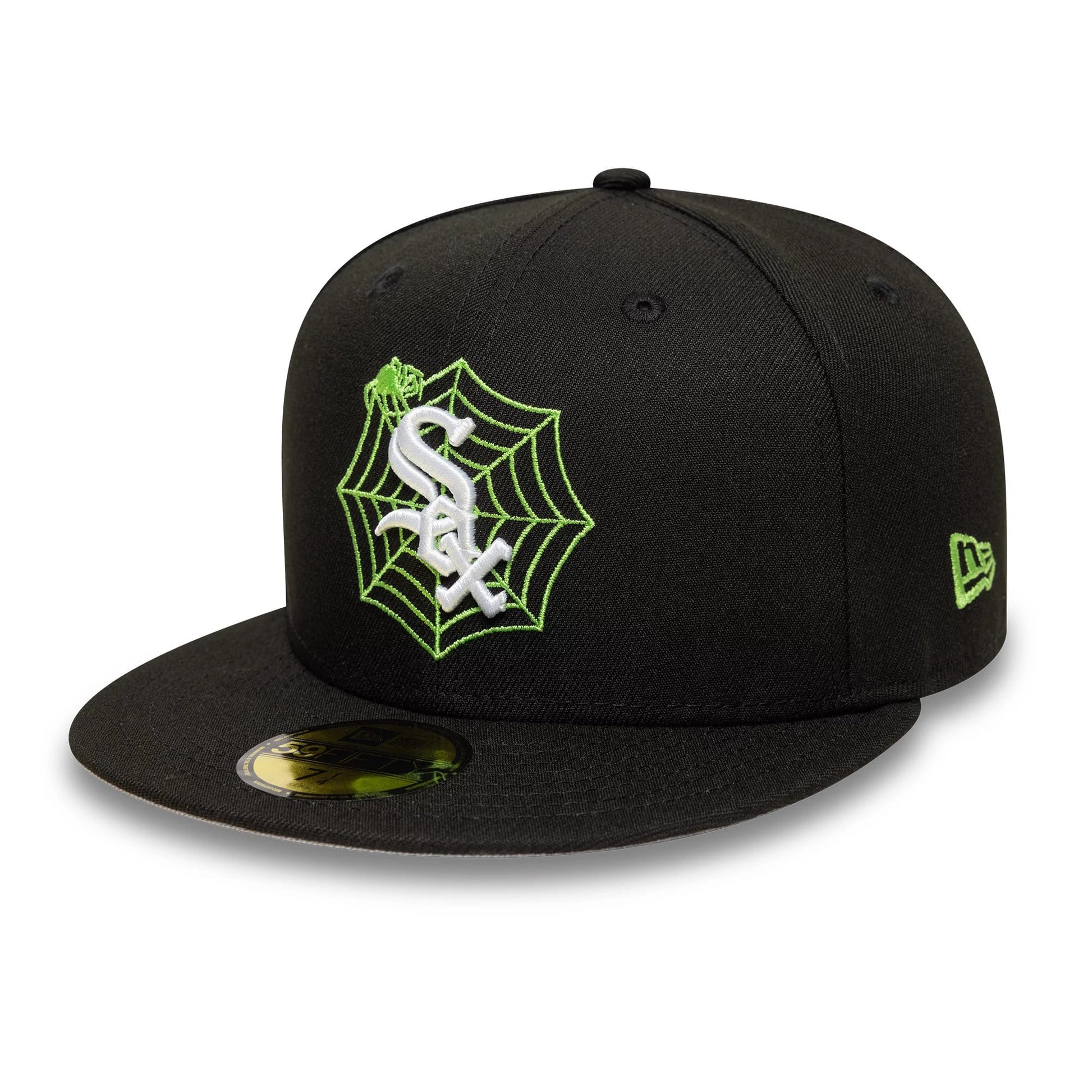 This is a Chicago White Sox MLB Spider Black 59FIFTY Fitted Cap 1