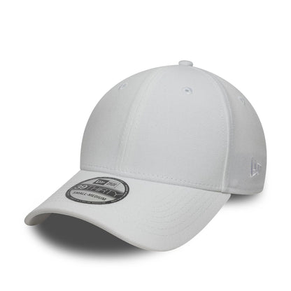 This is a New Era White 39THIRTY Stretch Fit Cap 1