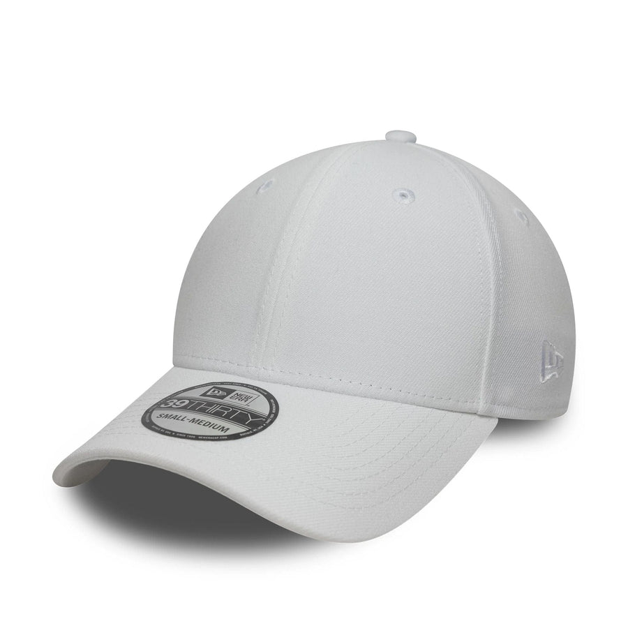 This is a New Era White 39THIRTY Stretch Fit Cap 1