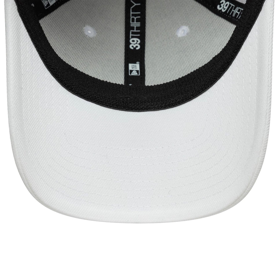 This is a New Era White 39THIRTY Stretch Fit Cap 7
