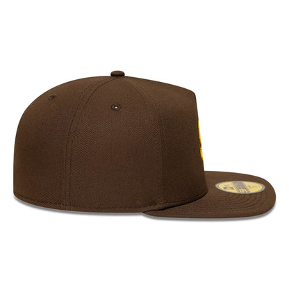 Pictured is this San Diego Padres MLB Dark Brown 59FIFTY A-Frame Fitted cap. 7
