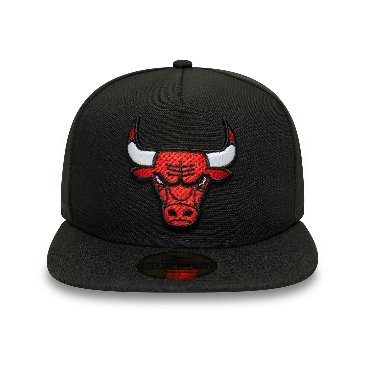 This is a Chicago Bulls Flat Black 59FIFTY A-Frame Fitted Cap 3
