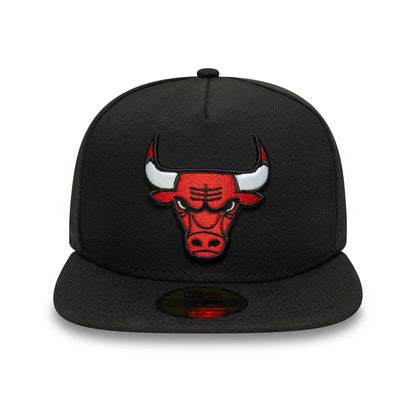 This is a Chicago Bulls Flat Black 59FIFTY A-Frame Fitted Cap 3