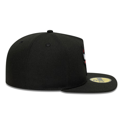 This is a Chicago Bulls Flat Black 59FIFTY A-Frame Fitted Cap 7