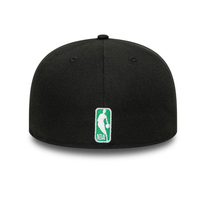 This is a Boston Celtics Flat Black 59FIFTY A-Frame Fitted Cap 6