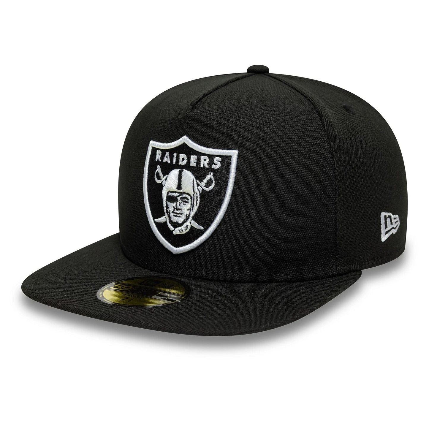 This is a Las Vegas Raiders Flat Black 59FIFTY A-Frame Fitted Cap 1