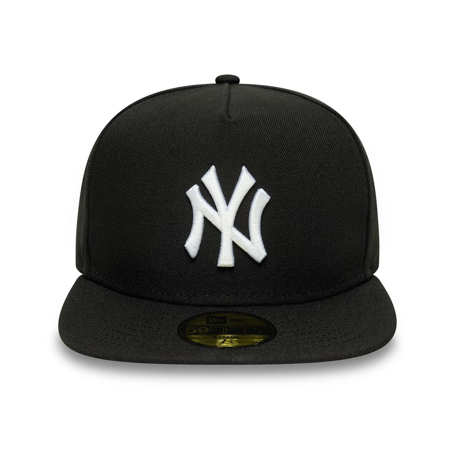 This is a New York Yankees Flat Black 59FIFTY A-Frame Fitted Cap 3