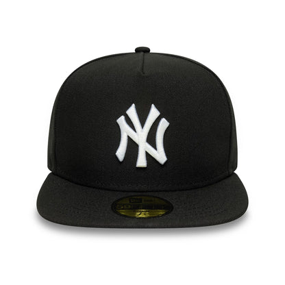 This is a New York Yankees Flat Black 59FIFTY A-Frame Fitted Cap 3