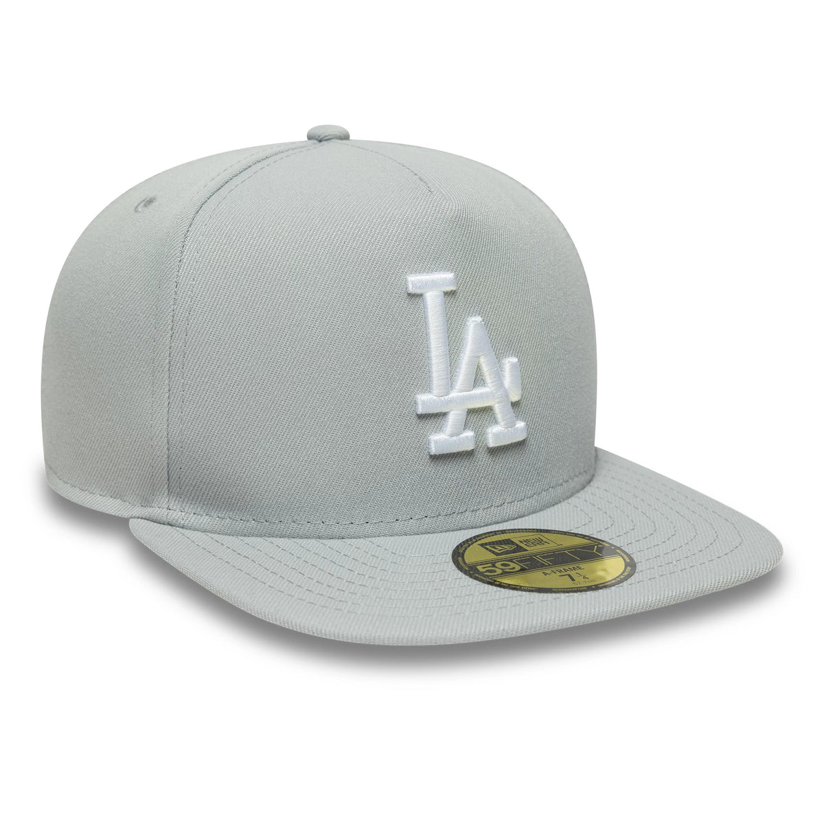 This is a LA Dodgers Flat Grey 59FIFTY A-Frame Fitted Cap 4
