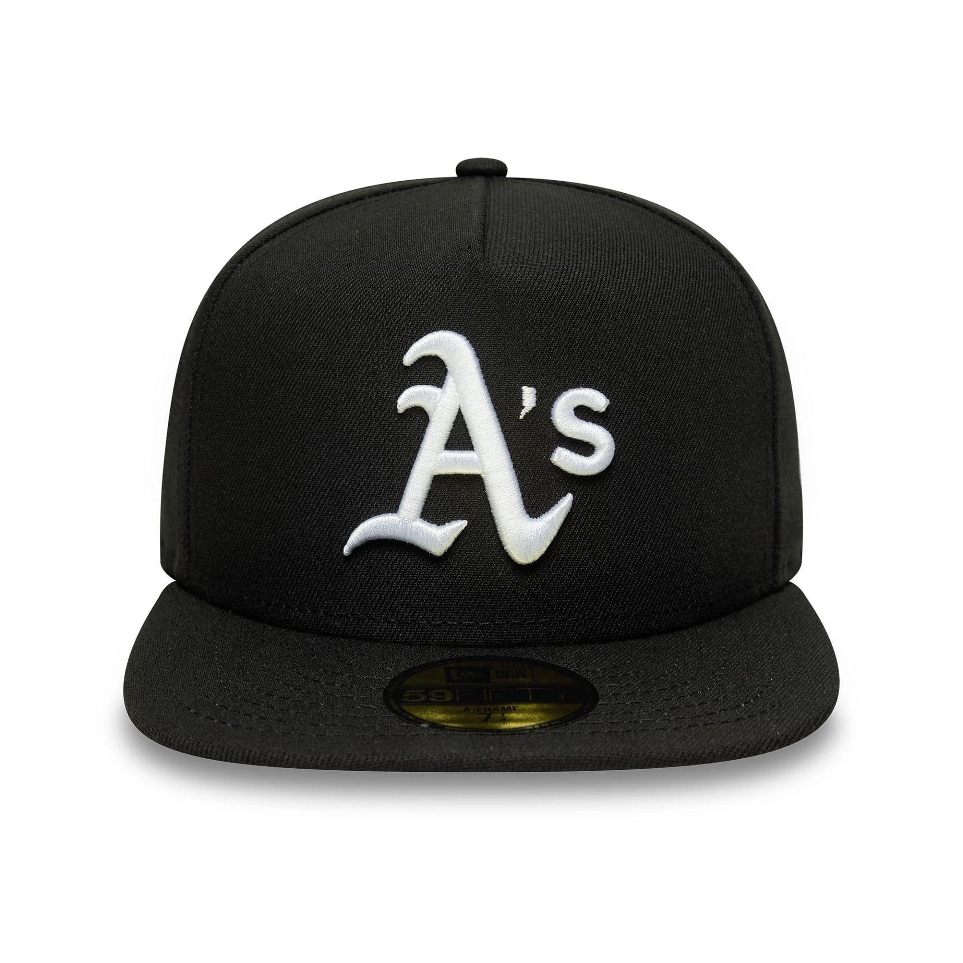 This is a Oakland Athletics Flat Black 59FIFTY A-Frame Fitted Cap 3
