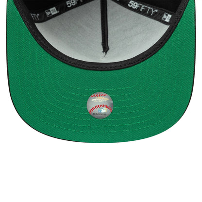 This is a Athletics Flat Black 59FIFTY A-Frame Fitted Cap 2