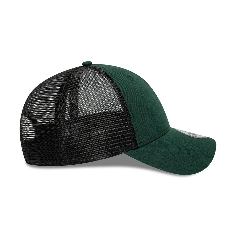 This is a New Era Dark Green 9FORTY Trucker Adjustable Cap 5